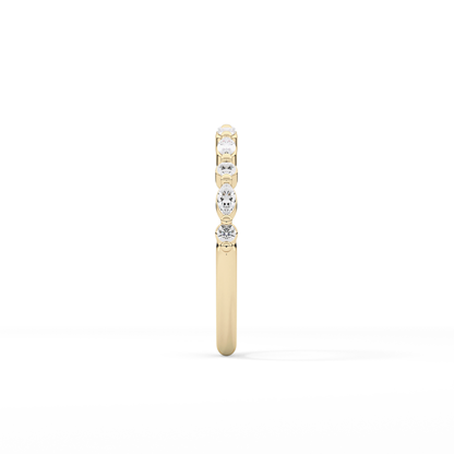 0.32 TCW Round & Marquise Lab Grown Diamond Half Eternity Wedding Band