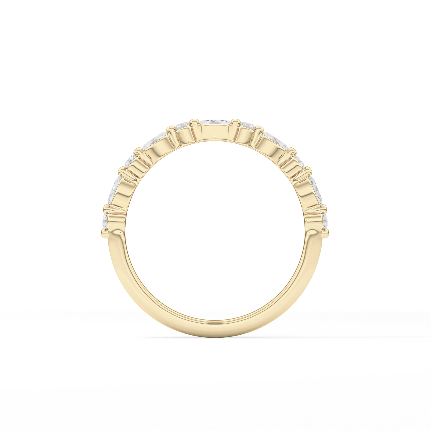 0.32 TCW Round & Marquise Lab Grown Diamond Half Eternity Wedding Band