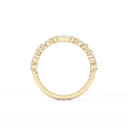 0.32 TCW Round & Marquise Lab Grown Diamond Half Eternity Wedding Band