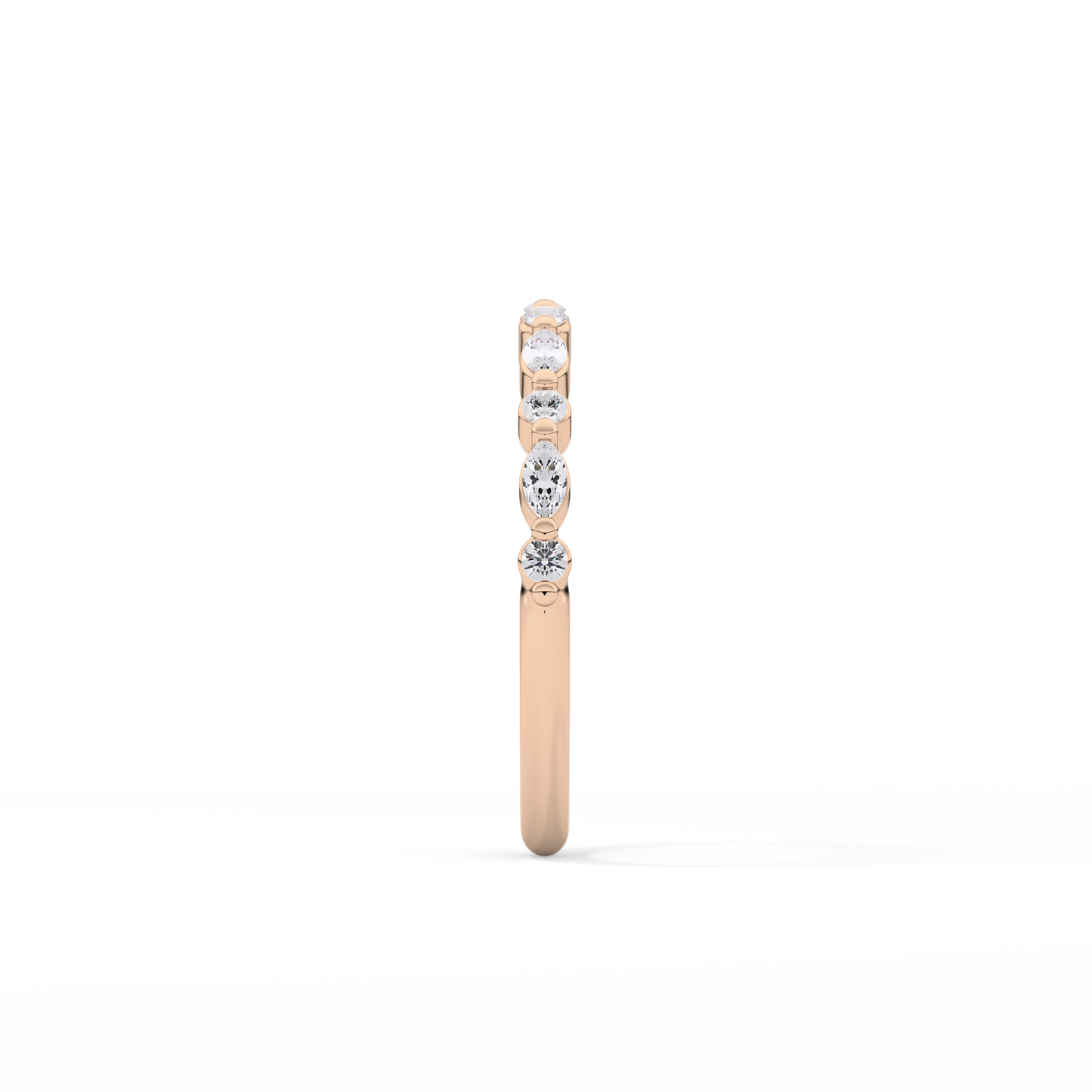 0.32 TCW Round & Marquise Lab Grown Diamond Half Eternity Wedding Band