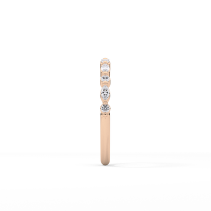 0.32 TCW Round & Marquise Lab Grown Diamond Half Eternity Wedding Band