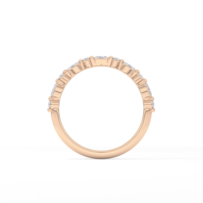 0.32 TCW Round & Marquise Lab Grown Diamond Half Eternity Wedding Band