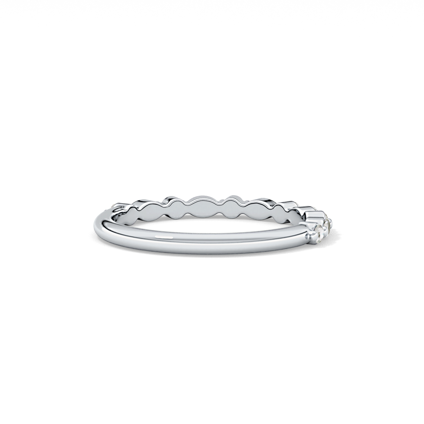 0.32 TCW Round & Marquise Lab Grown Diamond Half Eternity Wedding Band