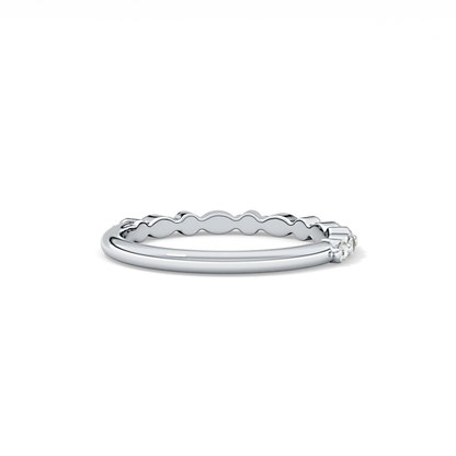 0.32 TCW Round & Marquise Lab Grown Diamond Half Eternity Wedding Band