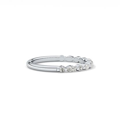 0.32 TCW Round & Marquise Lab Grown Diamond Half Eternity Wedding Band
