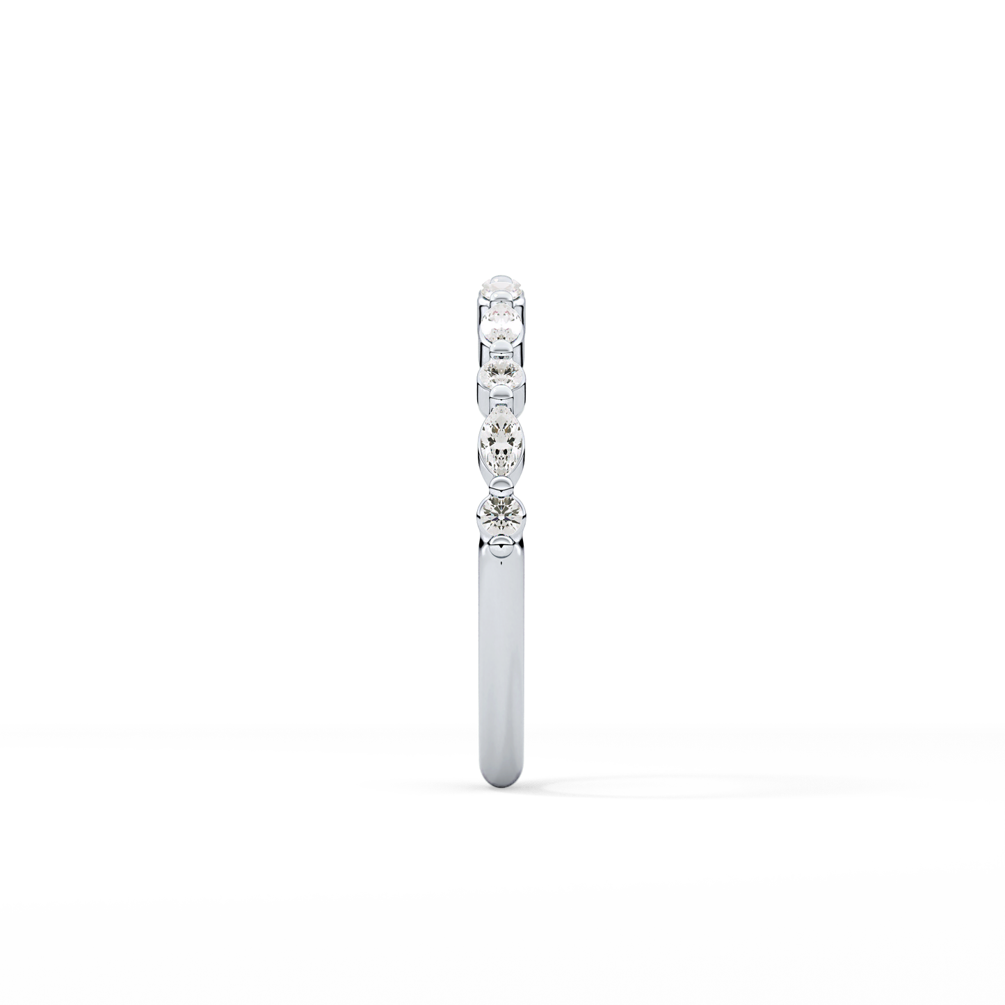 0.32 TCW Round & Marquise Lab Grown Diamond Half Eternity Wedding Band