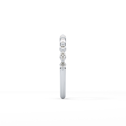 0.32 TCW Round & Marquise Lab Grown Diamond Half Eternity Wedding Band
