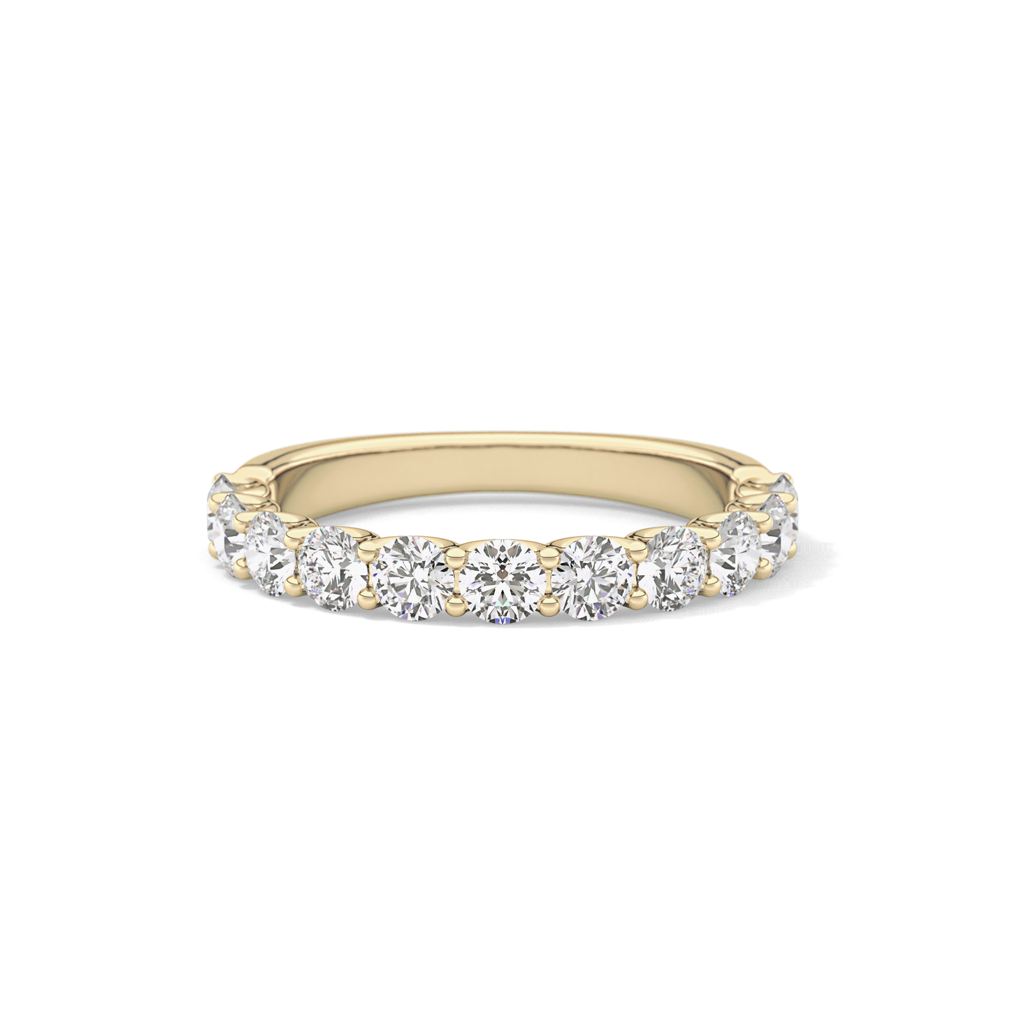 1.1 TCW Round Lab Grown Diamond Half Eternity Wedding Band