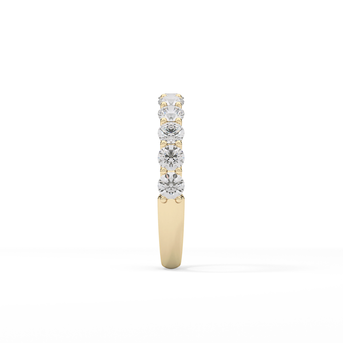 1.1 TCW Round Lab Grown Diamond Half Eternity Wedding Band