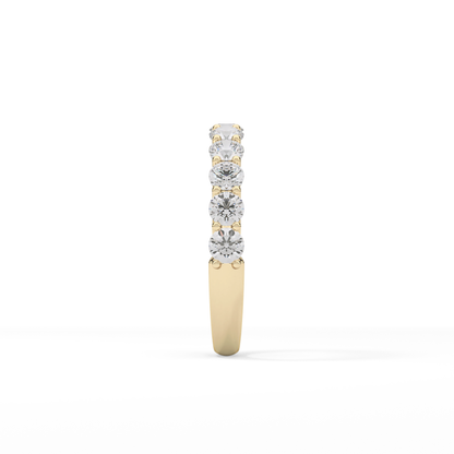 1.1 TCW Round Lab Grown Diamond Half Eternity Wedding Band