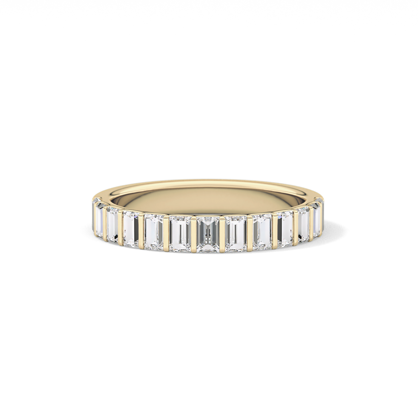 1.08 TCW Baguette Lab Grown Diamond Half Eternity Wedding Band
