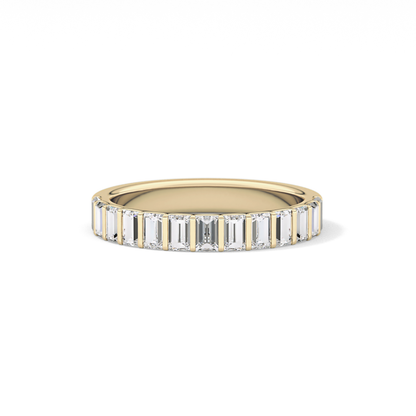 1.08 TCW Baguette Lab Grown Diamond Half Eternity Wedding Band