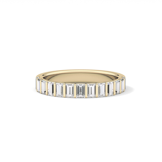 1.08 TCW Baguette Lab Grown Diamond Half Eternity Wedding Band
