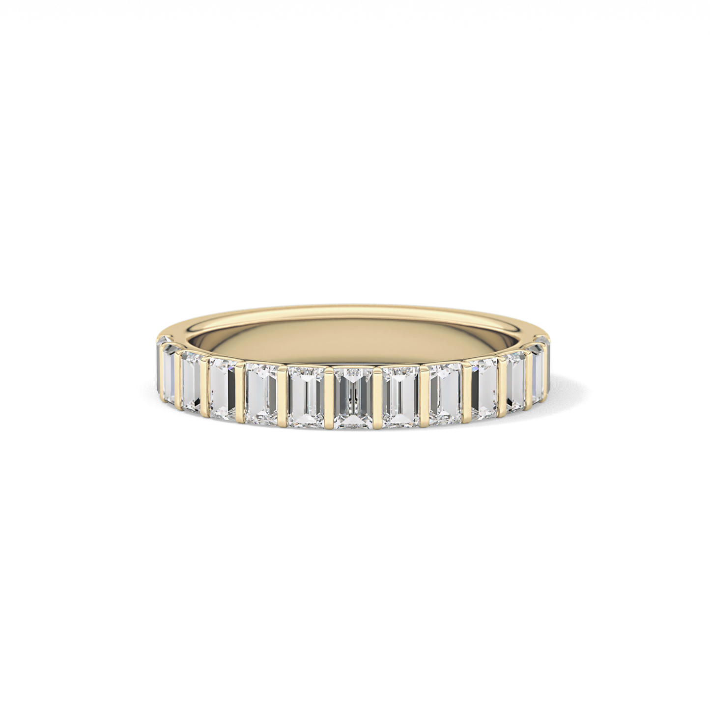 1.08 TCW Baguette Lab Grown Diamond Half Eternity Wedding Band