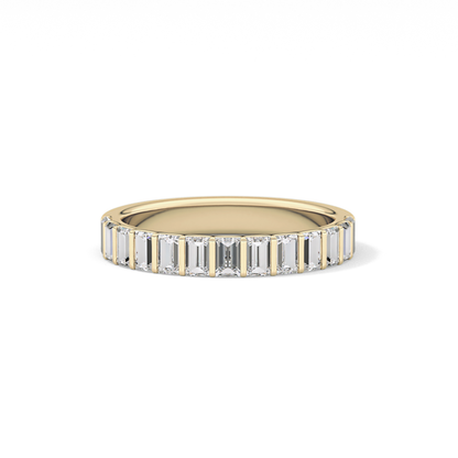 1.08 TCW Baguette Lab Grown Diamond Half Eternity Wedding Band