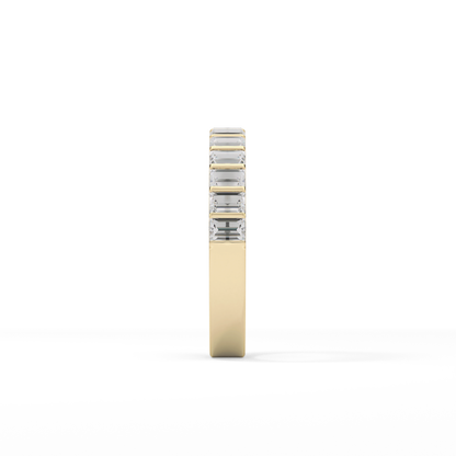 1.08 TCW Baguette Lab Grown Diamond Half Eternity Wedding Band