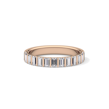 1.08 TCW Baguette Lab Grown Diamond Half Eternity Wedding Band