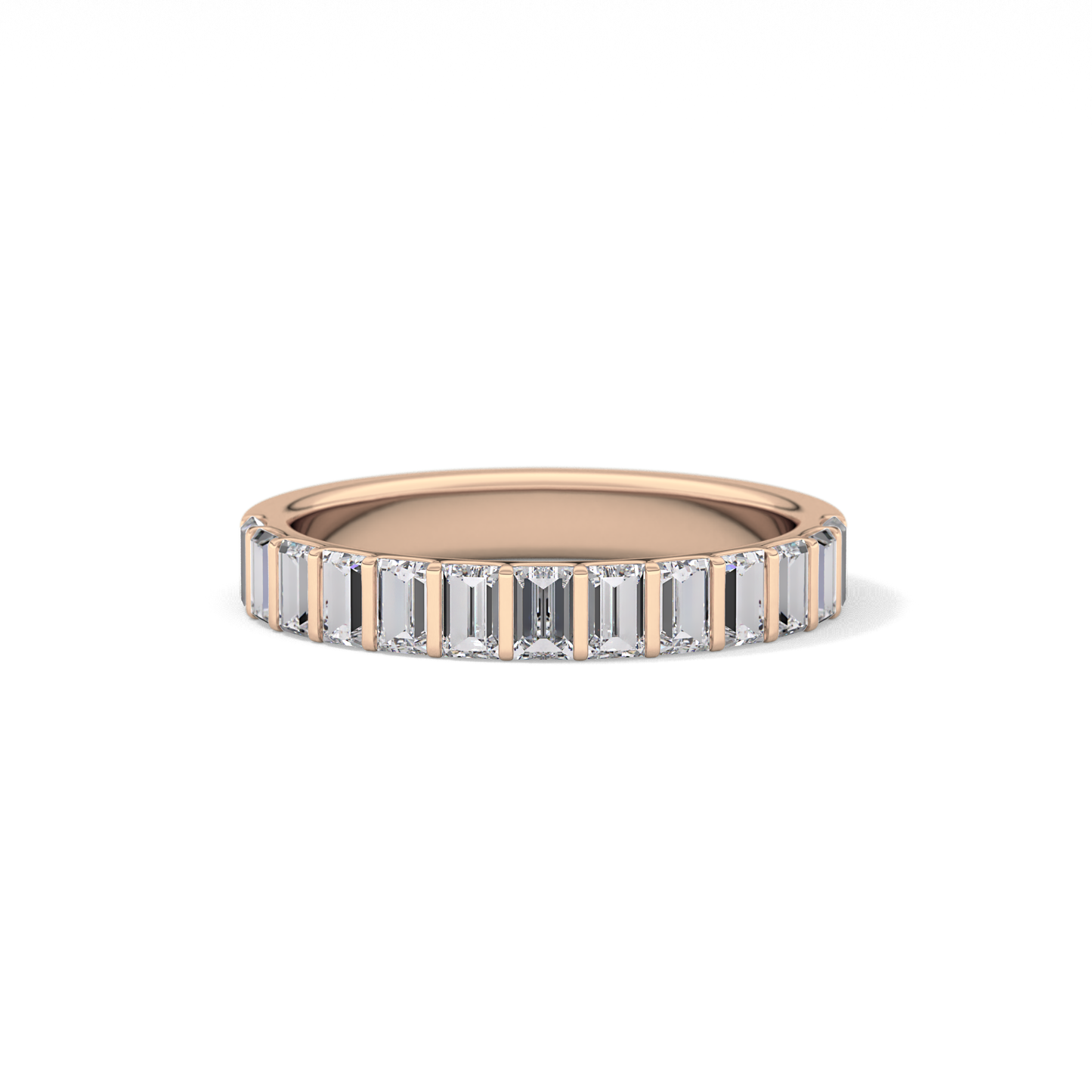 1.08 TCW Baguette Lab Grown Diamond Half Eternity Wedding Band