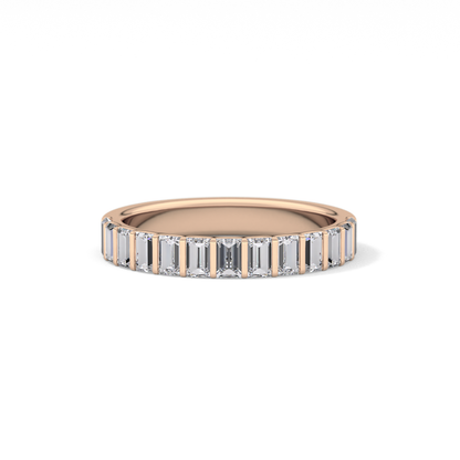 1.08 TCW Baguette Lab Grown Diamond Half Eternity Wedding Band