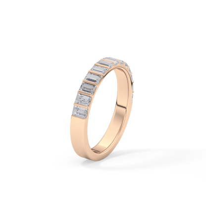 1.08 TCW Baguette Lab Grown Diamond Half Eternity Wedding Band