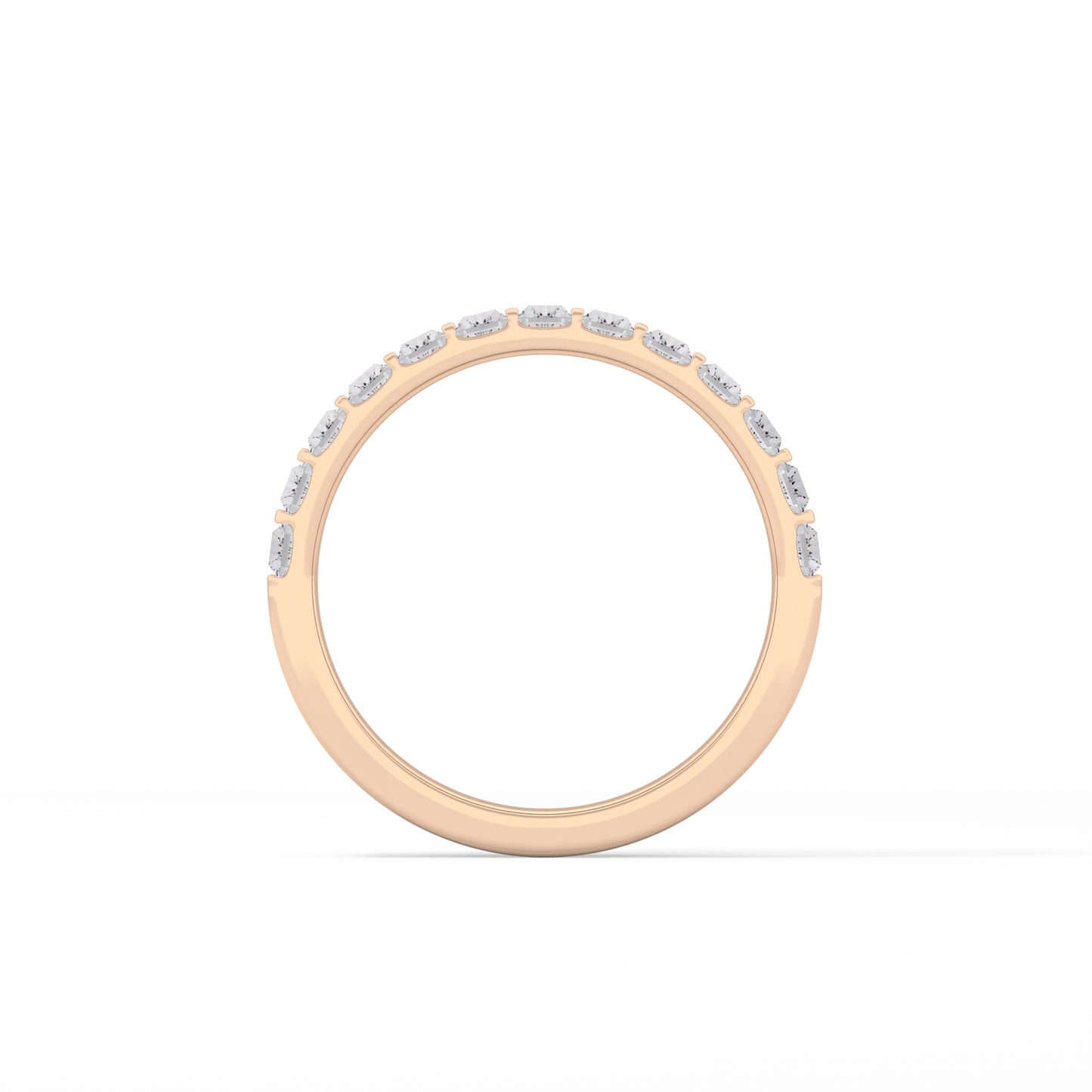1.08 TCW Baguette Lab Grown Diamond Half Eternity Wedding Band