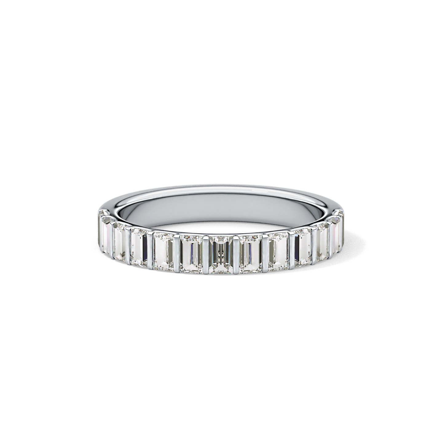 1.08 TCW Baguette Lab Grown Diamond Half Eternity Wedding Band