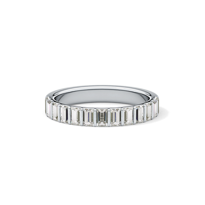 1.08 TCW Baguette Lab Grown Diamond Half Eternity Wedding Band