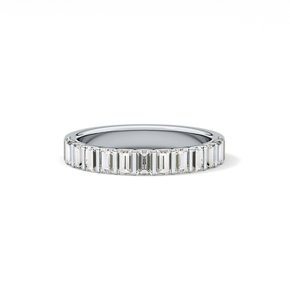 1.08 TCW Baguette Lab Grown Diamond Half Eternity Wedding Band