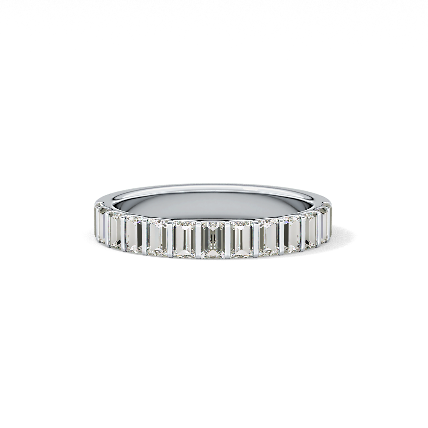 1.08 TCW Baguette Lab Grown Diamond Half Eternity Wedding Band