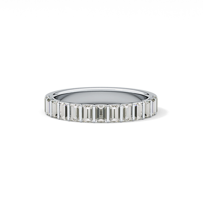 1.08 TCW Baguette Lab Grown Diamond Half Eternity Wedding Band