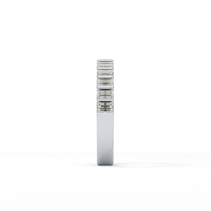 1.08 TCW Baguette Lab Grown Diamond Half Eternity Wedding Band