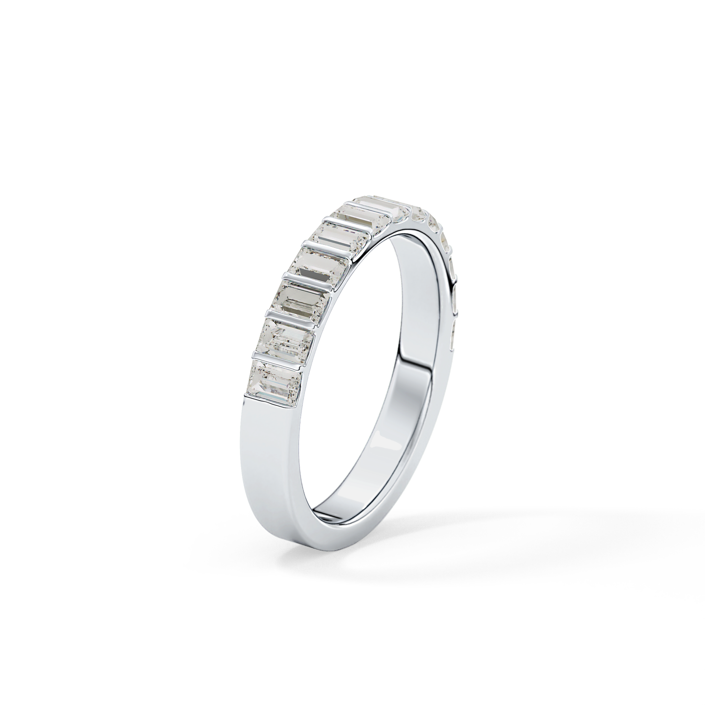 1.08 TCW Baguette Lab Grown Diamond Half Eternity Wedding Band