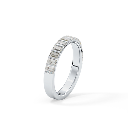 1.08 TCW Baguette Lab Grown Diamond Half Eternity Wedding Band
