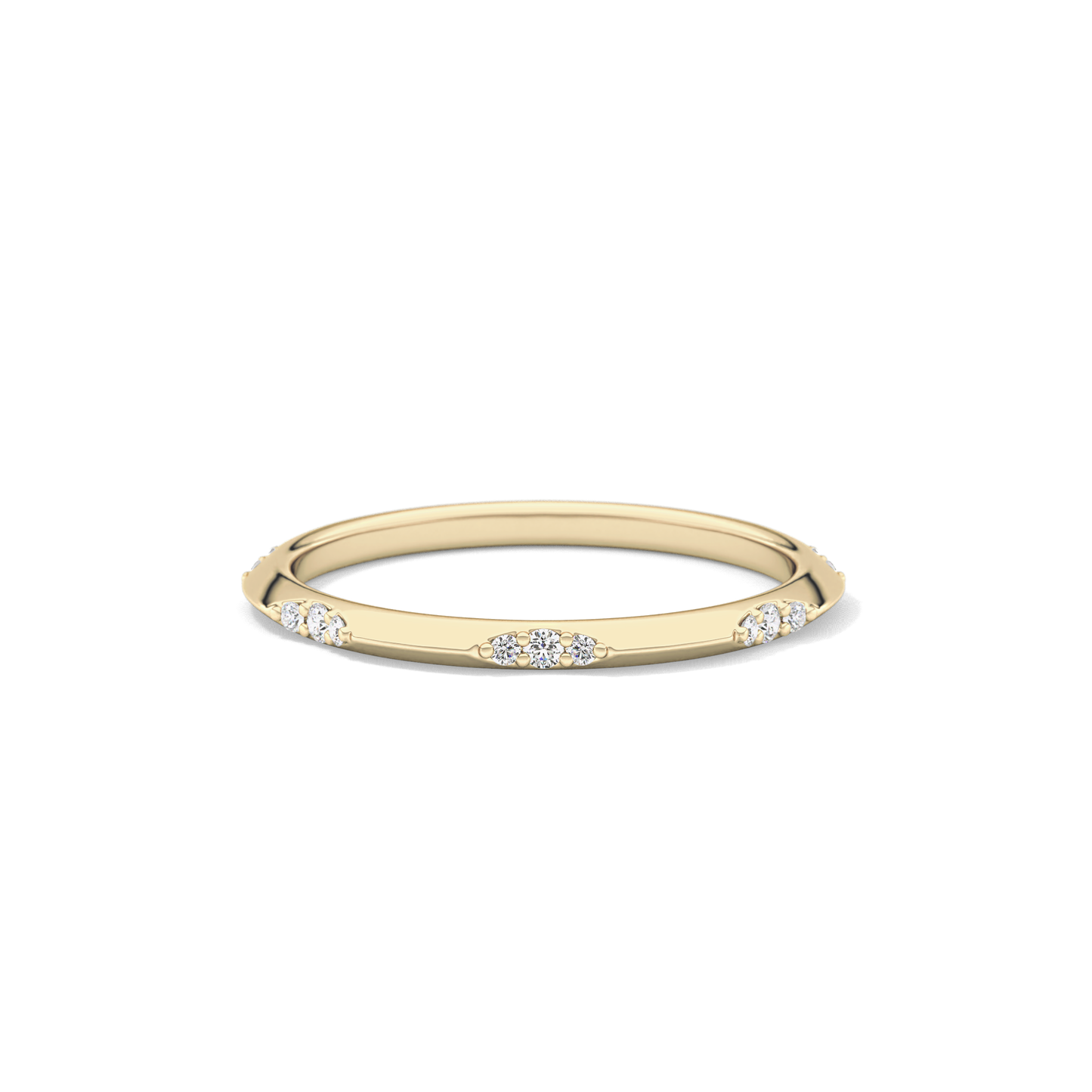 0.09 TCW Round Lab Grown Diamond Flush Setting Wedding Band