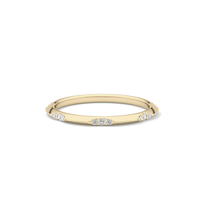 0.09 TCW Round Lab Grown Diamond Flush Setting Wedding Band