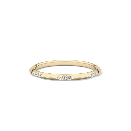 0.09 TCW Round Lab Grown Diamond Flush Setting Wedding Band