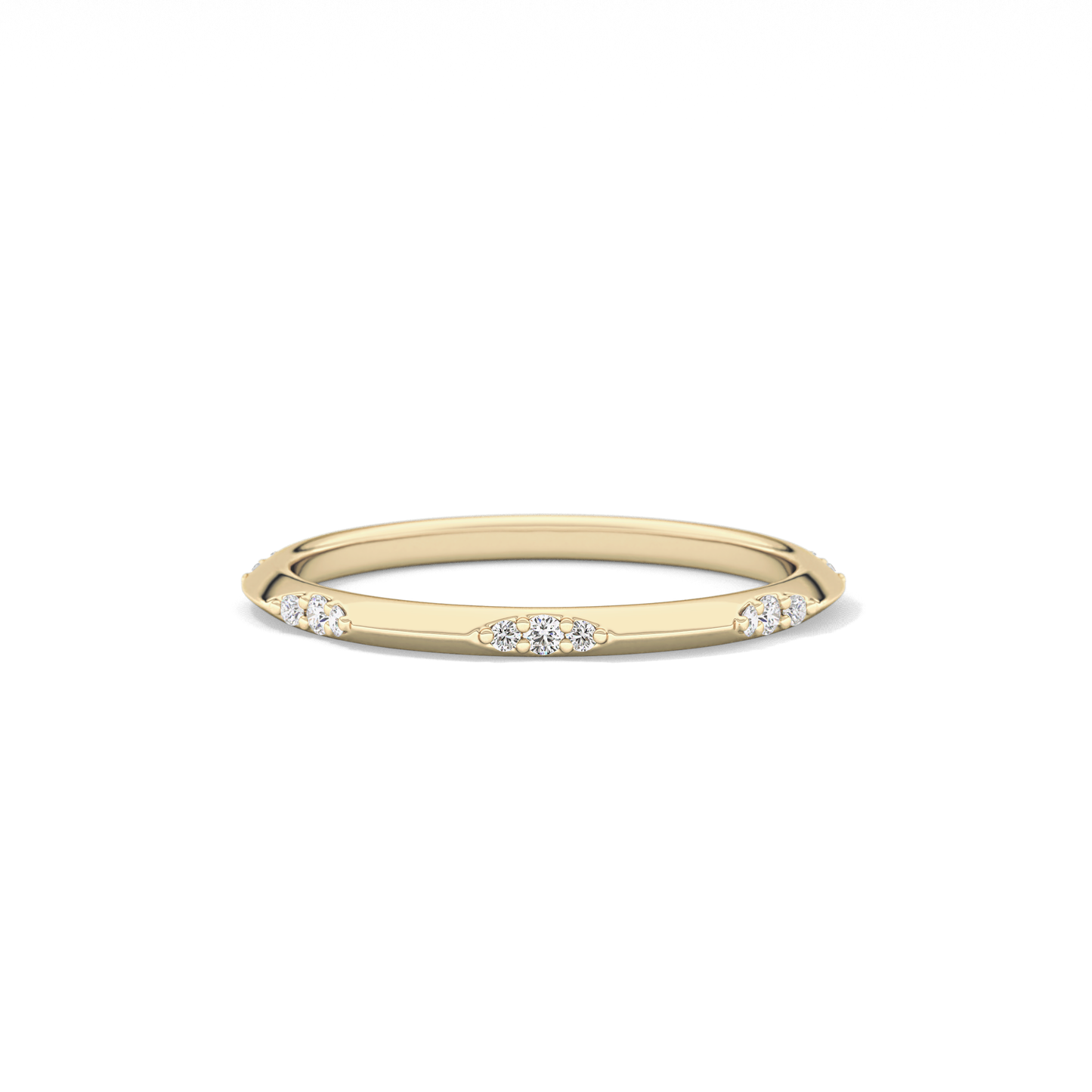 0.09 TCW Round Lab Grown Diamond Flush Setting Wedding Band