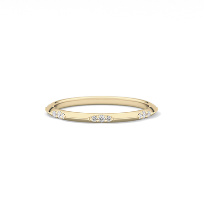0.09 TCW Round Lab Grown Diamond Flush Setting Wedding Band
