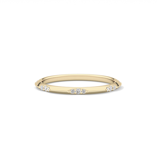 0.09 TCW Round Lab Grown Diamond Flush Setting Wedding Band