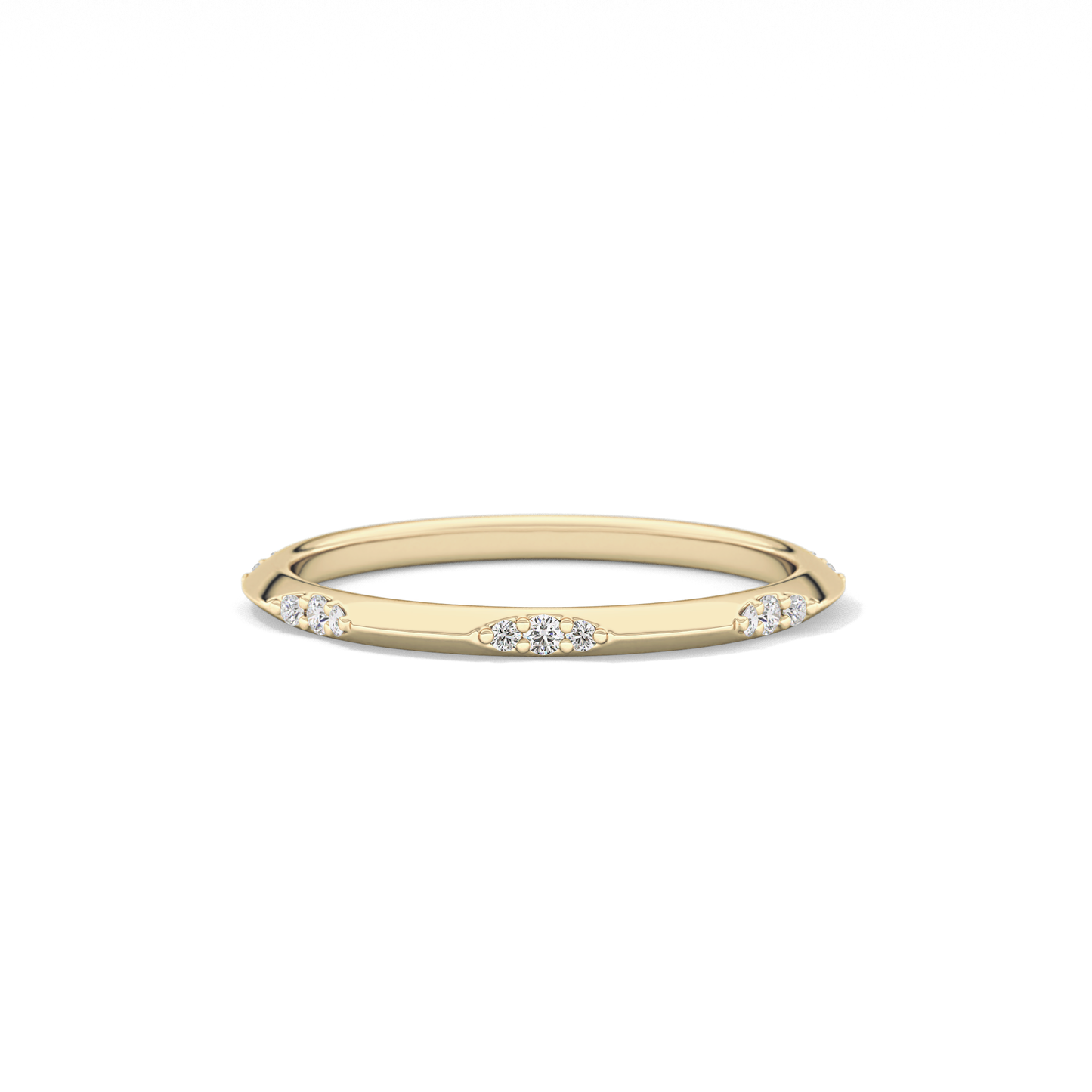 0.09 TCW Round Lab Grown Diamond Flush Setting Wedding Band