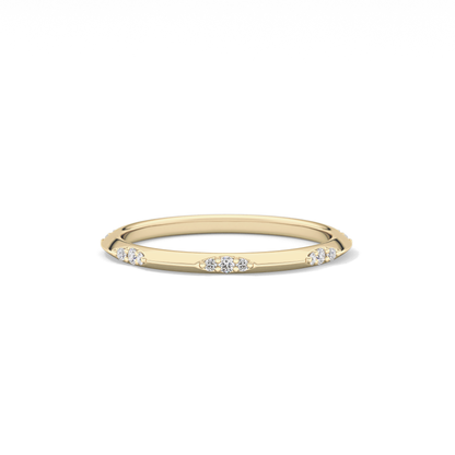 0.09 TCW Round Lab Grown Diamond Flush Setting Wedding Band