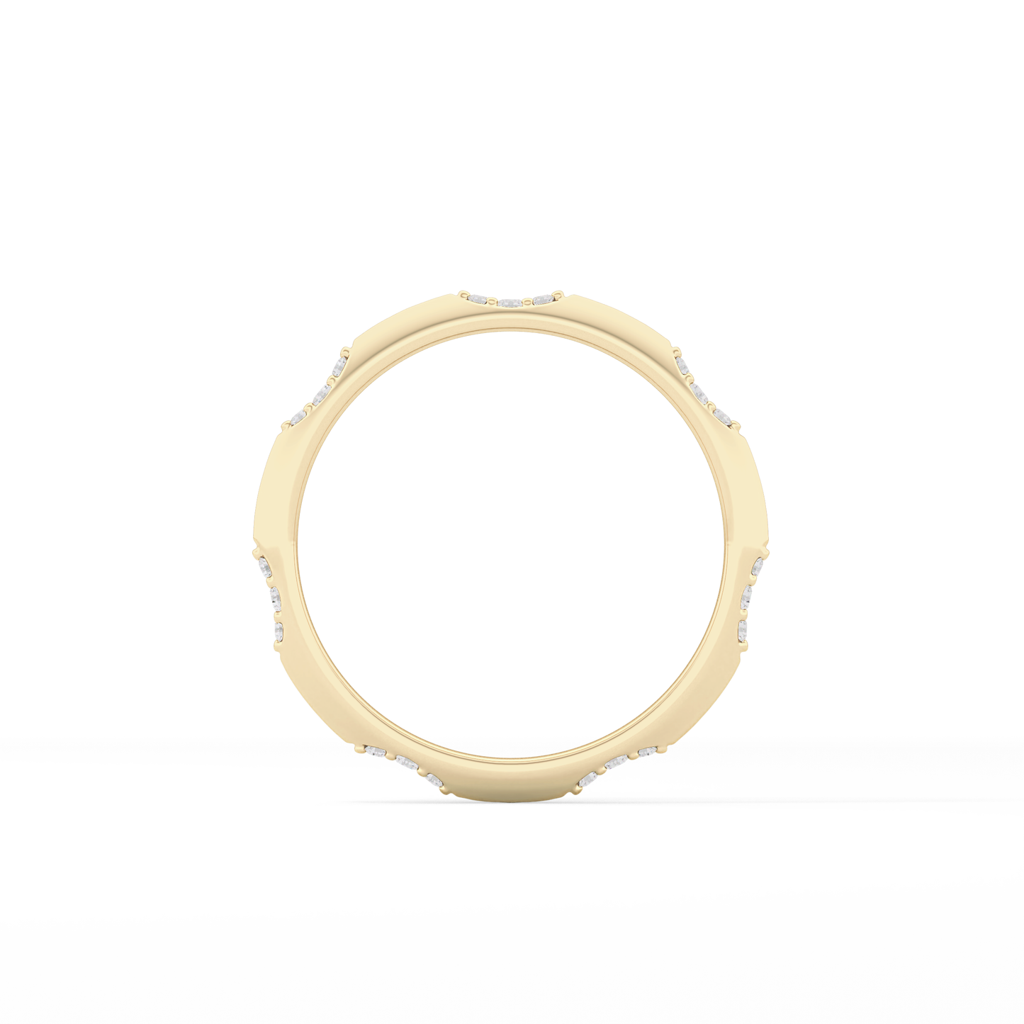 0.09 TCW Round Lab Grown Diamond Flush Setting Wedding Band