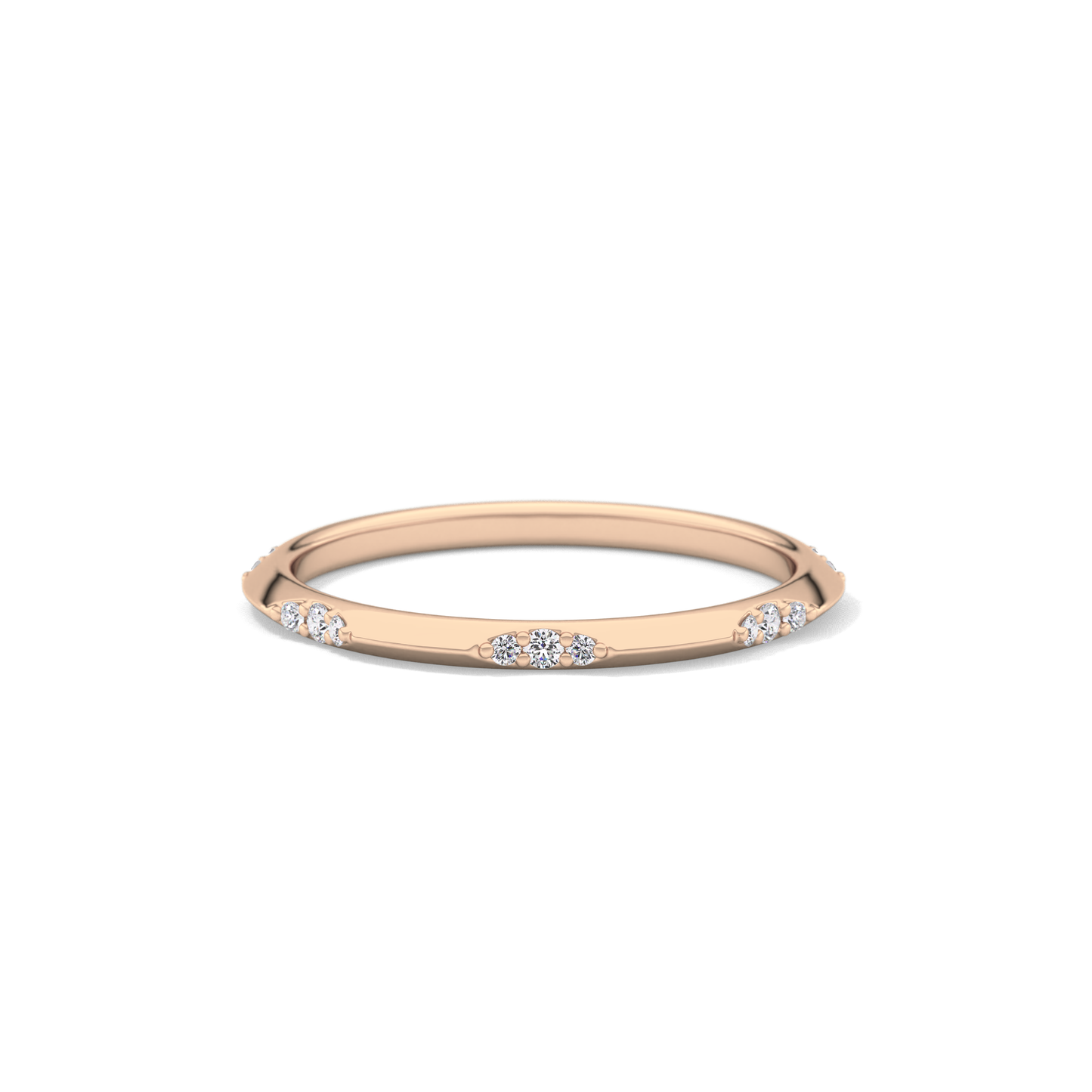 0.09 TCW Round Lab Grown Diamond Flush Setting Wedding Band