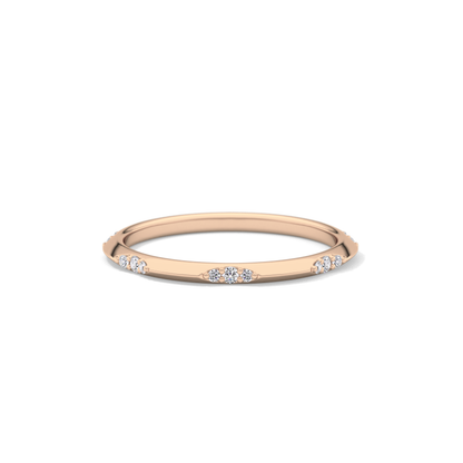0.09 TCW Round Lab Grown Diamond Flush Setting Wedding Band