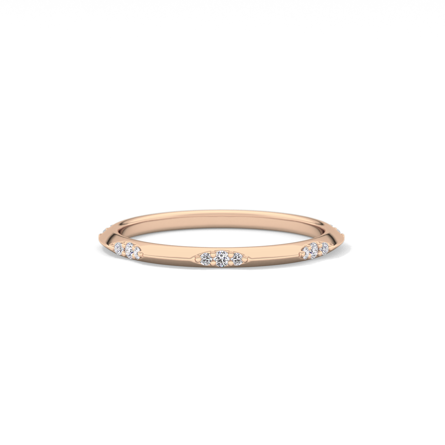 0.09 TCW Round Lab Grown Diamond Flush Setting Wedding Band