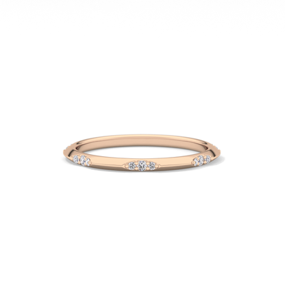 0.09 TCW Round Lab Grown Diamond Flush Setting Wedding Band