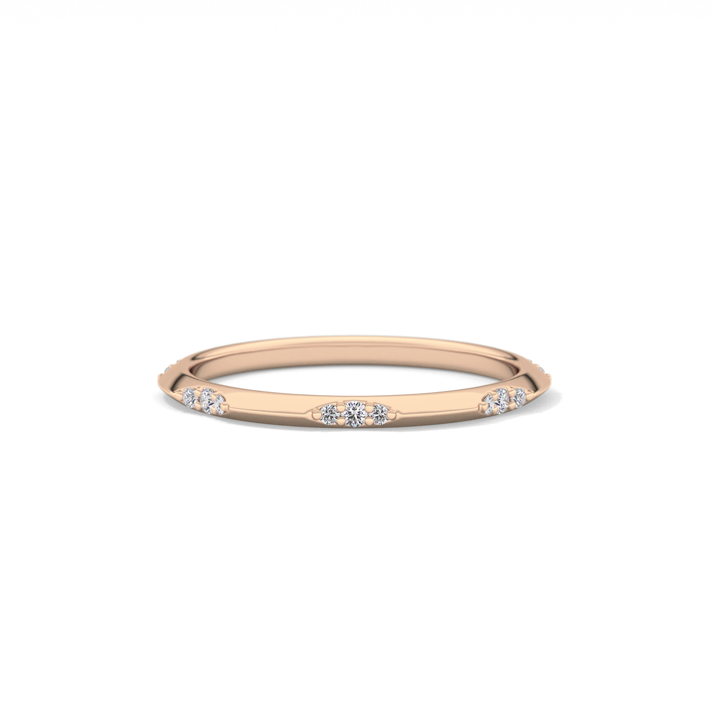 0.09 TCW Round Lab Grown Diamond Flush Setting Wedding Band