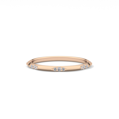 0.09 TCW Round Lab Grown Diamond Flush Setting Wedding Band