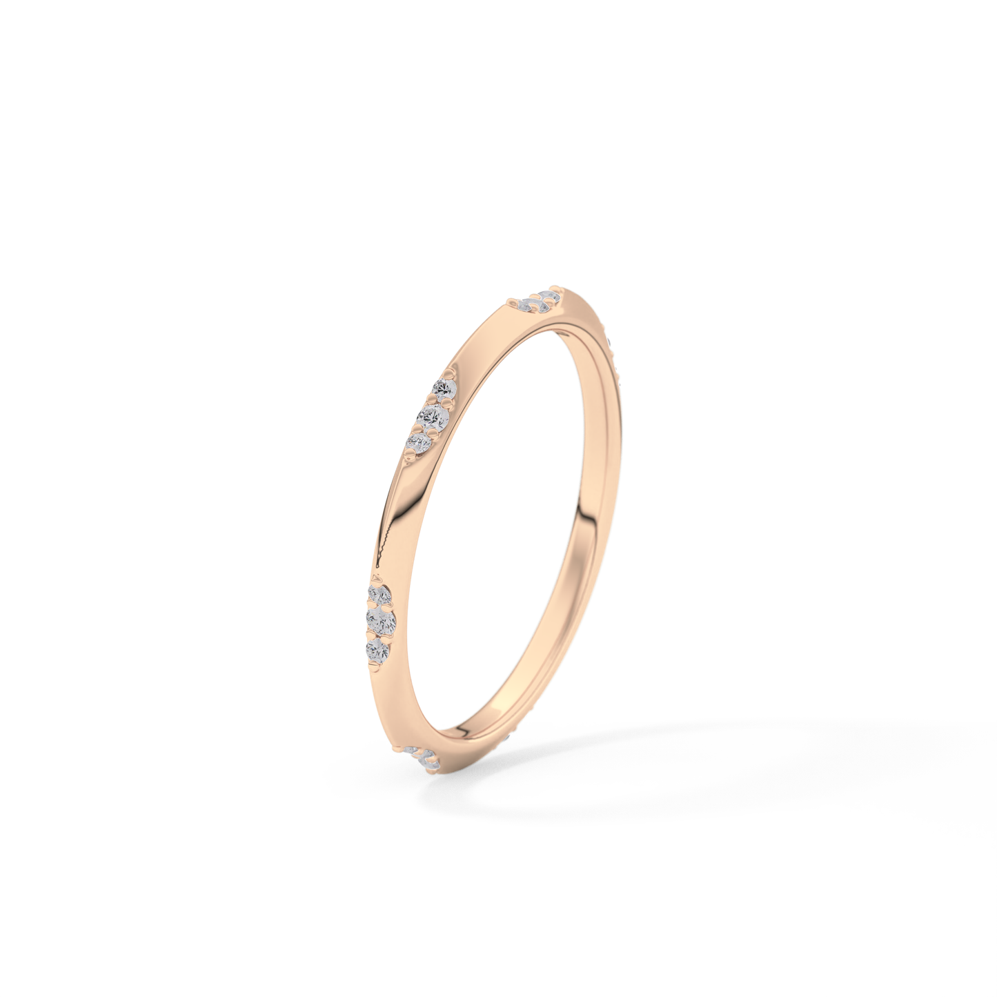0.09 TCW Round Lab Grown Diamond Flush Setting Wedding Band