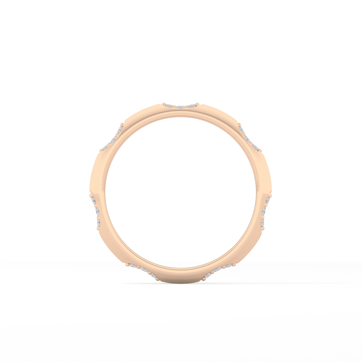 0.09 TCW Round Lab Grown Diamond Flush Setting Wedding Band